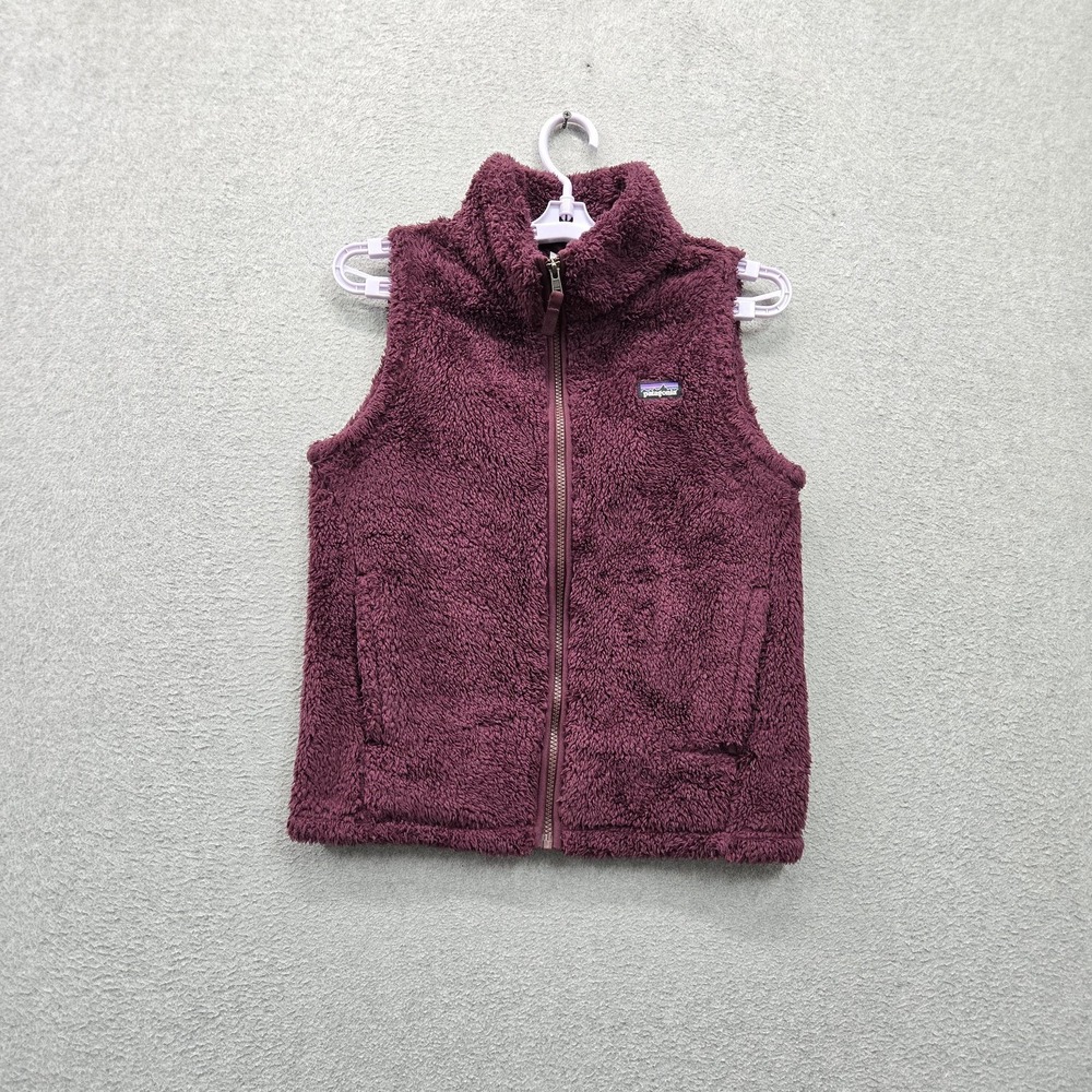 Patagonia Girls Jacket XL (14) Purple Vest Fleece Los Gatos Sleeveless Logo‎